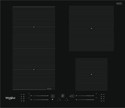 Whirlpool WF S4160 BF, Sort, Innebygget, 59 cm, Sonebasert induksjon, Glass-keramikk, 4 zone(s)