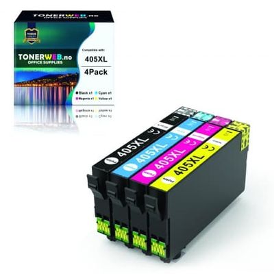 Epson Blekkpakke Sort Cyan Magenta Gul 405 XL (1100 sider) - Erstattter C13T05H64010 (1 stk.)
