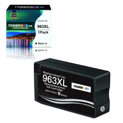 Blekkpatron, erstatter HP Sort 963XL (2000 sider) (47 ml) (1 stk.)
