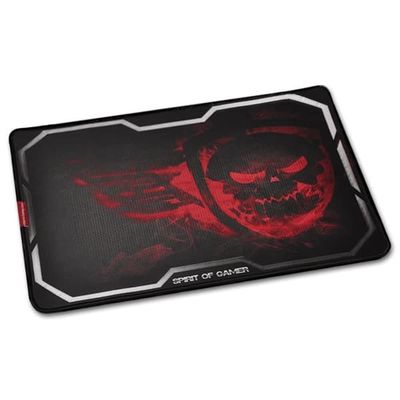 SPIRIT OF GAMER GAMING MOUSE PAD - SMOKEY SKULL KING SIZE XL RED