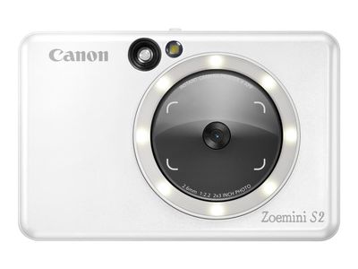 Canon Zoemini S2 - Digitalkamera - kompakt med øyeblikkelig bildeskriver - 8.0 MP - Bluetooth, NFC - perlehvit