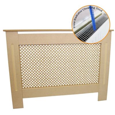 Elementskydd MDF Ofärgad Redo Att Måla 111,5 cm L x 82 cm H x 18,8 cm B Möbler Element Radiator Radiatorskydd Obehandlat Elementskydd Beige Hylla