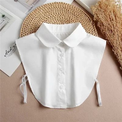 Mode 2025 Front Tie Vit Fake Collar for Women Stand Avtagbar krage Fake Girls Vintage Spets Dam False Blus Collar