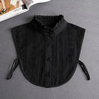 Mode 2025 Front Tie Vit Fake Collar for Women Stand Avtagbar krage Fake Girls Vintage Spets Dam False Blus Collar