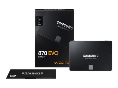 Samsung 870 EVO MZ-77E1T0B - SSD - kryptert - 1 TB - intern - 2.5" - SATA 6Gb/s - buffer: 1 GB - 256-bit AES - TCG Opal Encryption