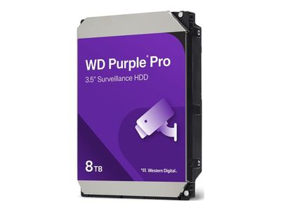WD Purple Pro WD8002PURP - Harddisk - 8 TB - overvåking, smartvideo - intern - 3.5" - SATA 6Gb/s - 7200 rpm - buffer: 256 MB