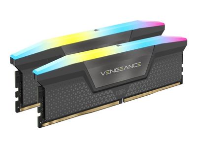 CORSAIR Vengeance RGB - DDR5 - sett - 96 GB: 2 x 48 GB - DIMM 288-pin - 6000 MHz / PC5-48000 - CL30 - 1.4 V - ikke-bufret - on-die ECC - svart