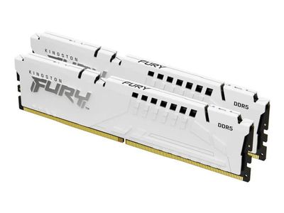 Kingston FURY Beast - DDR5 - sats - 32 GB: 2 x 16 GB - DIMM 288-pin - 6000 MT/s / PC5-48000 - CL30 - 1.4 V - ej buffrad - on-die ECC - vit