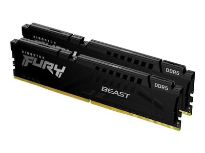 Kingston FURY Beast - DDR5 - sats - 64 GB: 2 x 32 GB - DIMM 288-pin - 6000 MT/s / PC5-48000 - CL30 - 1.4 V - ej buffrad - on-die ECC - svart