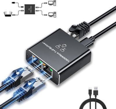NÖRDIC RJ45-splitter 1 til 2 Ethernet Giga 1000Mbps Netværk