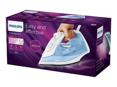 Philips EasySpeed GC1740 - Dampstrykejern - 2000 W - lys blå