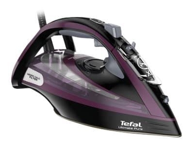 Tefal Ultimate Pure FV9835E0 - Dampstrykejern med automatisk slukking - såleplate: Durilium AirGlide Autoclean - 3000 W - bysantmetall
