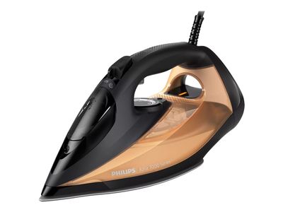Philips Azur 7000 Series DST7040 - Dampstrykejern med automatisk slukking - såleplate: SteamGlide Elite - 2800 W - svart/gull