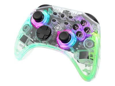 DELTACO GAMING - Håndkonsoll - trådløs - Bluetooth - gjennomsiktig - for Nintendo Switch, Nintendo Switch OLED, PC, Android, iOS