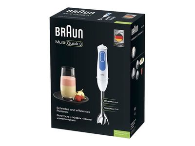 Braun Multiquick 3 MQ 3000 Smoothie - Handmixer - 700 W - vit / blå