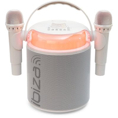 Ibiza Karaoke Plant m. Bluetooth og 2 mikrofoner (hvit)