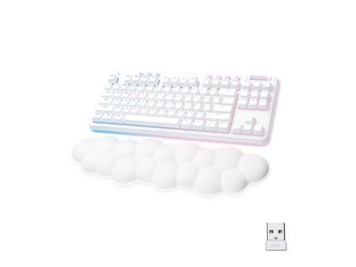 Logitech G715 - Tastatur - tenkeyless - bagbelyst - Bluetooth, LIGHTSPEED - layout: Nordisk - tastkontakt: Linear - hvid
