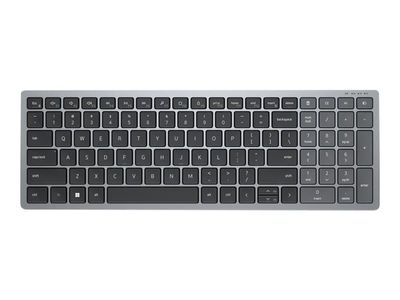 Dell KB740 - Tastatur - kompakt, multi-enhet - trådløs - 2.4 GHz, Bluetooth 5.0 - QWERTY - Pan Nordic - titangrå - med 3-års Next Business Day Advanc