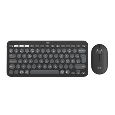 Logitech® | Pebble 2 Combo - Tastatur og mus sett - trådløs - Bluetooth LE - Nordisk layout - Tonal-Graphite