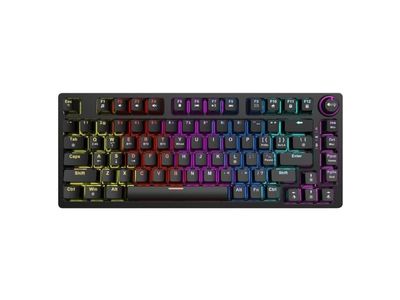 Savio SAVGK-PHENIX YELLOW, Ledning & Trådløs, USB + RF Wireless + Bluetooth, Mekanisk nøkkelbryter, QWERTY, RGB LED, Sort