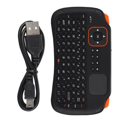 Trådløst 2.4G Android Fjernbetjenings Tastatur: Mini USB Tastatur med 83 Taster og Touchpad