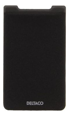 DELTACO Adhesive card holder, RFID blocking, 3M adhesive, black