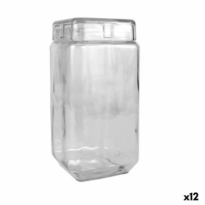 Krukke La Mediterránea Glass 2,2 L 11 x 11 x 22,5 cm Kvadrat (12 enheter)