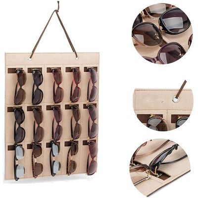 Hængende Solbrille Organizer Vægmonteret 15 Slots Briller Opbevaring Organizer Holder