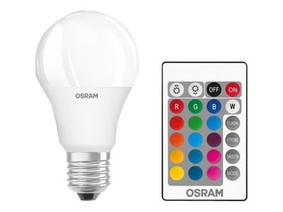 OSRAM STAR+ CLASSIC A - LED-lyspære - form: A60 - mattslipt finish - E27 - 9 W - klasse G - RGB / varmt hvitt lys - 2700 K