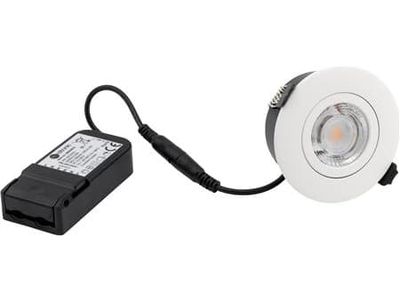 NORDTRONIC Low Profile Flexible G2 Ø75 3000K driver, rund, mat hvid, inden- og udendørs brug