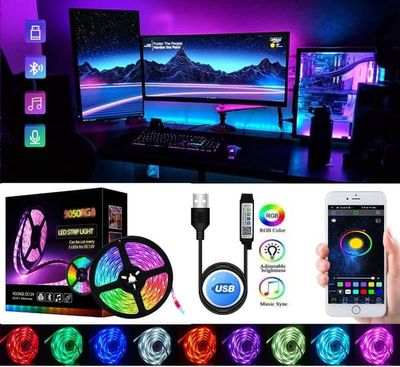 Fleksibel 5m RGB lyssløjfe / LED strip / LED-Strip Bluetooth APP