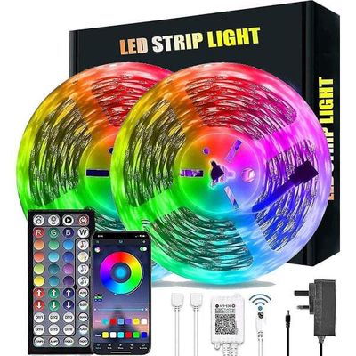 Fleksibel 10m RGB LED strip / Lyssløjfe / LED-Strip Bluetooth APP