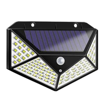 Solcellelampe med bevegelsessensor - Solcellevegglampe Bevegelsesdetektor Sort