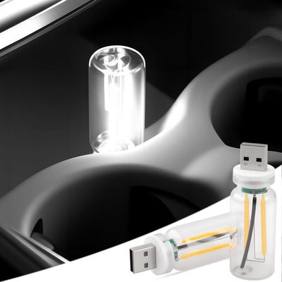 OBOSOE 2 st USB Bilbelysning Retro Touch Inredningslampor Mini Belysning (Vit)