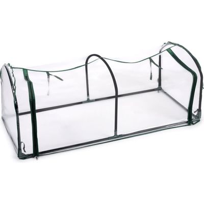 Kinzo Tunnel Drivhus med lynlås 130x60x50 cm Transparent/Grøn