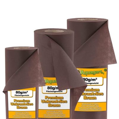 35 m² Havefleece Ukrudtsbekæmpelsesstof Mulchstof 80 g 1,4 m bred brun