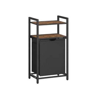 Tvättkorg med 2 hyllplan – 65 liter – vintage brun-svart