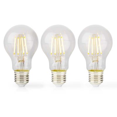 LED lyspære E27 | A60 | 7 W | 806 lm | 2700 K | Dimbar | Varm Hvit | Retro Style | 3 stk.