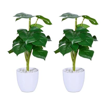 Monstera kunstig plantesett med 2