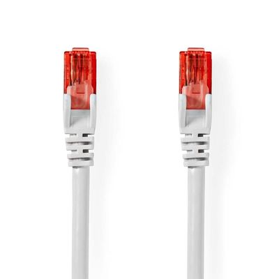 CAT6 Nätverkskabel | RJ45 hane | RJ45 hane | U/UTP | 20.0 m | Rund | PVC | Vit | Label