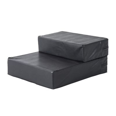 Kjæledyrtrapper Sammenleggbar Kjæledyrsmatte Med 2 Trinn, Hundetrapper For Katter Og Hunder, Svart, L45Xb39Xh20Cm