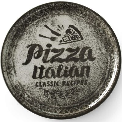 Recept Collection Svart pizzatallrik i porslin, diameter. 31 cm - set med 6 st.