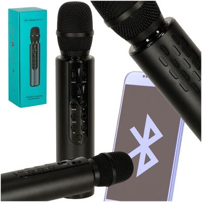 Bluetooth karaoke trådløs mikrofon svart