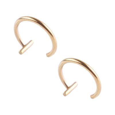 2 -pakk falske leppepiercing uten hull Fake Lip Ring - Gull
