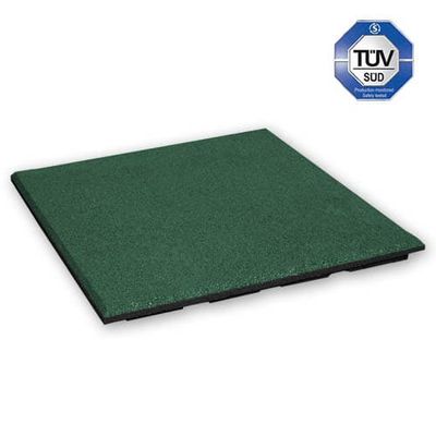 Gummifliser 30 mm - 1 m2 (4 fliser à 50 x 50 cm) - Grøn