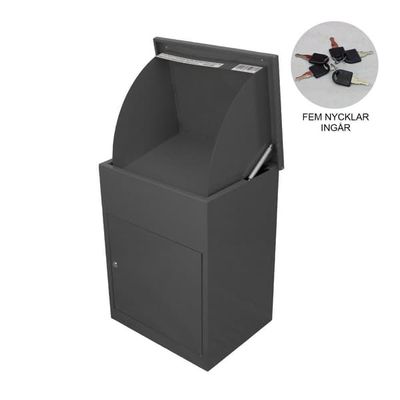 Paketlåda Grå Låsbar Väggmonterad Säker Postlåda Utomhus Paket Smart Post Dropbox Väderbeständigt Galvaniserat Stål | 6 Nycklar | 580 x 460 x 360 mm