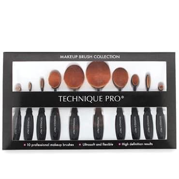 Technique PRO ovale børster for sminke, 10 sett