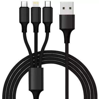 3-i-1 Micro USB / Lightning / USB Type-C USB-kabel