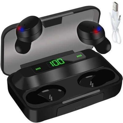 Trådløse Bluetooth-hodetelefoner med LCD-skjerm og Powerbank