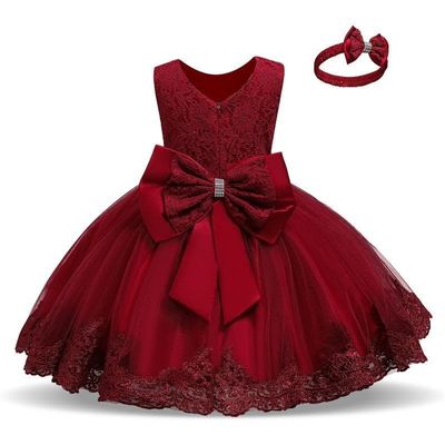 Princess party dresses with Bow and Headband